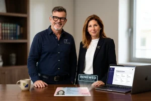 כרטיס תושב אירופאי (Residence Permit) עם חותמת דיגיטלית של 'Renewed' לצידו.
