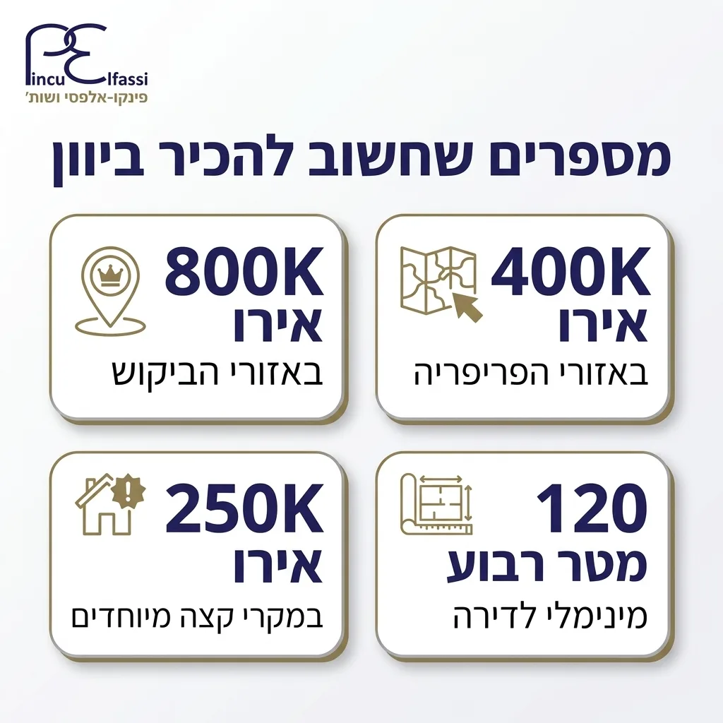 אינפוגרפיקה — מספרים שחשוב להכיר ביוון: אירו באזורי הביקוש, אירו באזורי הפריפריה, אירו במקרי קצה מיוחדים, מטר רבוע מינימלי לד